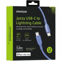 INNOSTYLE JAZZY USB-C LIGHTNING MFI GREITOJO ĮKROVIMO KABELIS IPHONE KEVLAR 1M MĖLYNAS