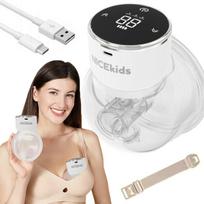 NICEkids nešiojamas elektrinis pientraukis, krūtų siurblys, laktatorius, be BPA, 210 ml, 1000 mAh