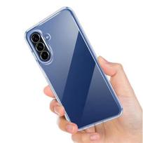Samsung Galaxy A17 5G dėklas ir kaklo juosta - Skaidrus TPU minkštas apsauginis dėklas, universalus reguliuojamas juodas Phonillico®