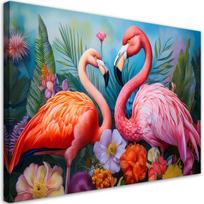 Paveikslas Ant Drobės, Flamingo paukščiai Egzotiniai gyvūnai