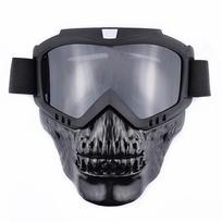 (MJG-024 Black)Mask Goggles Motocross Goggles For Motorcycle Shark Helmet Glasses Retro Open Face Helmet Goggles Motorbike Eyewear Protector, MJG-024 juodas
