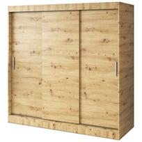 Stumdomoji spinta su lentynomis ir pakabų strypais „Belvedo“ „Gold“ „Artisan“ ąžuolas 200 x 200 cm komplektas