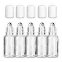 20 ml bespalvis stiklinis buteliukas su ritininiu aplikatoriumi ir baltu kamščiu – 5 vnt. pakuotė