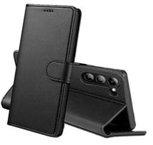 Samsung Galaxy S25 dėklas - Juodas Portfelis su Magnetiniu Užtrauktuku, Kortelių Laikiklis Phonillico®