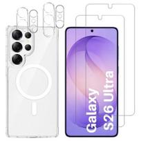 Samsung Galaxy S26 ULTRA dėklas ir 2 grūdinti ekrano stiklai bei 2 kameros apsaugos - integruotas magnetinis žiedas Phonillico®