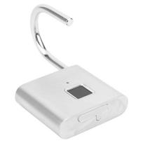 Išmanioji pirštų atspaudų pakabinama spyna USB įkraunama saugos LED užraktas, skirtas kuprinės bagažo spintelei, sidabrinė