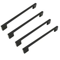 4 vnt. juodos spalvos 256 mm metalinės baldų rankenos
