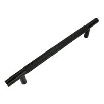 Baldų rankena su grioveliais, 160 mm, juoda