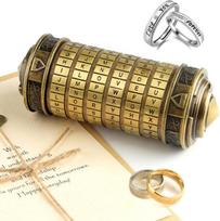Tuparka Da Vinci Code Mini Cryptex Valentino dienos įdomios kūrybingos romantiškos gimtadienio dovanos jai (bronzinės spalvos, 3 vnt.)