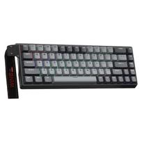 WIN68 HE mechaninė žaidimų klaviatūra su RGB apšvietimu, skirta nešiojamųjų kompiuterių ir stacionarių kompiuterių žaidėjams Juoda, pilka