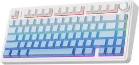 Aula F75 mechaninė klaviatūra, 75% trijų režimų belaidė karšto keitimo žaidimų klaviatūra, RGB, sukamoji rankenėlė, gradiento mėlyna