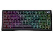 75 % individualizuota mechaninė klaviatūra; žaidimų klaviatūra su „hot-swap“ funkcija ir tarpiklių konstrukcija; palaiko RGB apšvietimą; turi garsumo reguliatorių; juodos spalvos kontūrinis apdaila