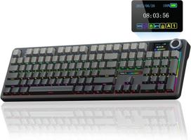 AULA F108 PRO Viso dydžio belaidė žaidimų klaviatūra su ekranu ir rankenėlėmis