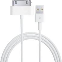 USB laidas [Suderinamas su iPhone 4 - 4S - 3G - 3GS] Baltas įkroviklis 1 metras [Phonillico®]