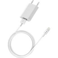 USB laidas + sieninis įkroviklis iPhone 11 - 11 PRO - 11 PRO MAX - 1 metro įkroviklis sieninis kištukas [Phonillico®]