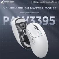 Atakos ryklių PixArt „Bluetooth“ žaidimų pelė – 26000DPI, trijų režimų, 49g lengva, makro funkcija - X3 Raudonas