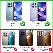 Xiaomi Redmi Note 15 4G/5G dėklas ir kaklo dirželis - TPU minkšta skaidri apsauga, universali reguliuojama juoda virvutė Phonillico®