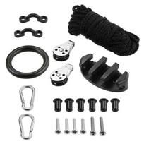 Kayak Anchor Trolley Set With Screw And Bolt Anchors 9m Braided 6mm Trolley Wire 40mm Nylon Round Rigging Ring Nylon Eye Pads