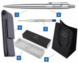 Parker Jotter Stal Ct rašiklis su graviravimu ir dėklu