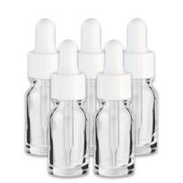 10 ml bespalvis stiklinis buteliukas su balta pipete [3] – 5 vnt. pakuotė