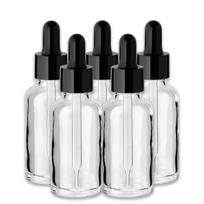 30 ml skaidrus stiklinis buteliukas su juoda pipete (5 vnt.)
