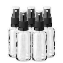 Stiklinis 100 ml buteliukas su juodu purkštuvu ir dangteliu, 5 vnt. rinkinys