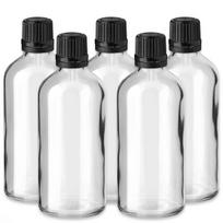 Stiklinis 100 ml butelis su lašintuvu ir apsauginiu dangteliu, 5 vnt. rinkinys