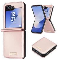 Telefono dėklas - AVIZAR - Samsung Galaxy Z Flip 6 - Veganų oda - Kietas vidus - Rožinė