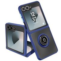 Coque - PRANEŠTI - Samsung Galaxy Z Flip 6 - Kieta - Metalinis žiedas - Mėlynas vaizdo palaikymas