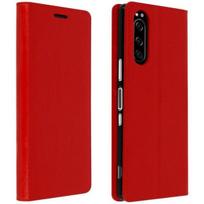 Folio dėklas - AVIZAR - Sony Xperia 5 - Tikra oda - Vaizdo parama - Raudona