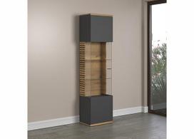 Vitrinos spintelė Trendteam Norris, 51x38x205 cm, pilka/ruda