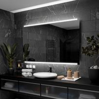 Veidrodis su LED Apšvietimu Vonios Kambariui, Kambariui, Svetainei - Hobart - 130 cm, 100 cm, LED Veidrodis Modelis - Hobart 130 cm x 100 cm