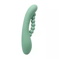 Into The C Kakui Me Warming Beaded Rabbit Vibrator Kelp Green 21cm