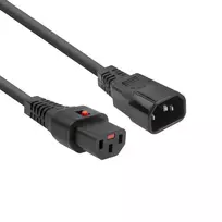 ACT maitinimo laidas su užraktu C13 – C14, juodas, 2 m, PC1021, 5 vnt. pakuotė