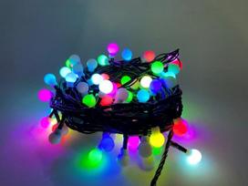 Elektrinė girlianda BURBULIUKAI, RGB, 100 LED, IP44, 3.1 W, 31V, įvairių spalvų, 17.9 m