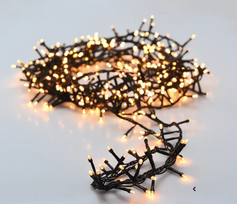 Elektrinė girlianda MICRO CLUSTER SNAKE, IP44, 1250 LED, 8 režimai, šiltai baltos sp., 25m