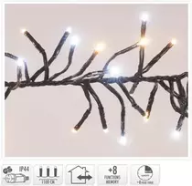 Tanki elektrinė girlianda CLUSTER, IP44, 1512 LED, 9W, šiltai baltos/šaltai baltos sp., 8 rež., 11 m