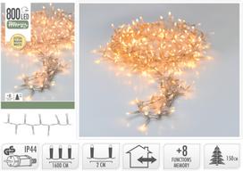 Elektrinė girlianda SNAKE LED LIGHT, 800 LED, IP44, 8 režimai, šiltai baltos sp., 16 m