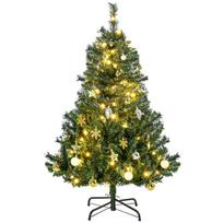 Dirbtinė kalėdinė eglutė su 80 šiltai baltų LED, 307 šakelių galiukais, žalia, Ø75 × 120 cm