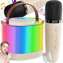 Karaoke rinkinys perf.ee: nešiojama Bluetooth kolonėlė su RGB apšvietimu ir 2 belaidžiai mikrofonai