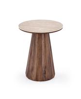 Kavos staliukas Diavola S, riešuto sp./travertine sp., 40 cm x 40 cm x 57 cm