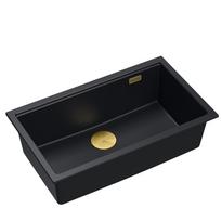 Virtuvinė plautuvė Quadron Logan 110, granitas, 76 cm x 45 cm x 23.5 cm, aukso sp./juoda sp.