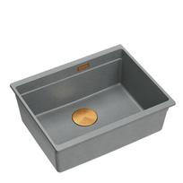 Virtuvinė plautuvė Quadron Logan 100, granitas, 59 cm x 45 cm x 21.5 cm, sidabro sp./vario sp.