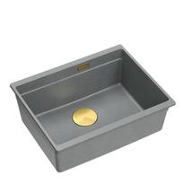 Virtuvinė plautuvė Quadron Logan 100, granitas, 59 cm x 45 cm x 21.5 cm, aukso sp./sidabro sp.