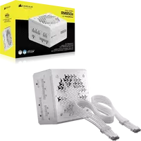 CORSAIR RMe Baltas Serija 3-osios kartos RM850e ThermalProtect Baltas 850 vatų ATX 3.1 PCIe 5.1 Cybenetics modulinis visiškai maitinimo blokas