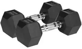 Ketaus guma dengti hanteliai HEX 2x7,5kg REBEL ACTIVE
