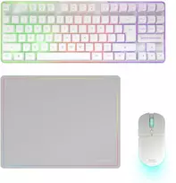 Klaviatūra Mars Gaming MCPWTKLWUS Klaviatūros ir pelės rinkinys RF belaidė + USB QWERTY US International / baltas