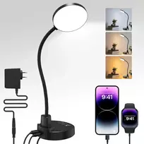 ZAPLIT LED stalinė lempa su USB-A ir USB-C jungtimis, 15 W, 78 LED, DSL802