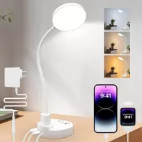 ZAPLIT LED stalinė lempa su USB-A ir USB-C jungtimis, 78 LED, 15 W, DSL802