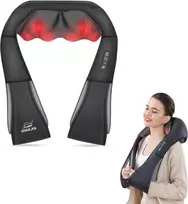 Snailax Shiatsu kaklo ir pečių masažuoklis su šildymu, 3D voleliu, SL-632N-EUVC